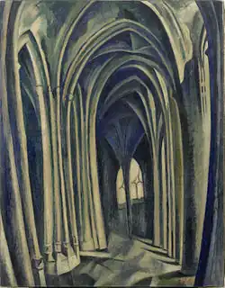 Robert Delaunay, 1909–10, Saint-Séverin No. 3, oil on canvas, 114.1 × 88.6&nbsp;cm, Solomon R. Guggenheim Museum