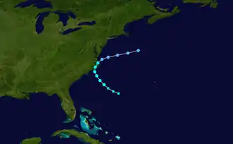 Track map of Tropical Storm.