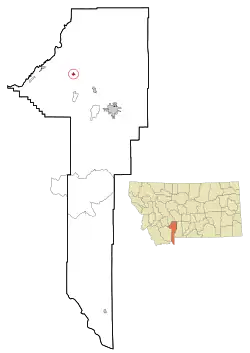 Location of Manhattan, Montana