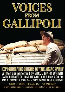 Poster from June 23 performance of Voices From Gallipoli