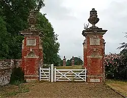 Pair of Gate Piers 204 Metres East of Entrance to Home Farm