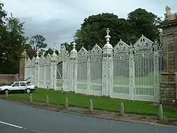 Leeswood Hall White Gates, screens and piers