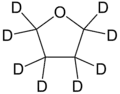 Skeletal formula of deuterated THF