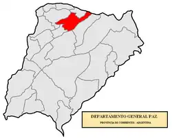 location of General Paz Department in Corrientes Province