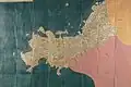 Genroku Kuniezu - Nagato Province, with Suō in pink and Iwami in yellow (Yamaguchi Prefectural Archives)