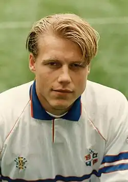 Geoff Aunger in Luton Town Home shirt in 1993/1994 season.