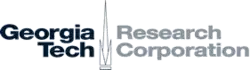 The words "Georgia Tech" in black to the left of a stylized campanile, and the words "Research Corporation" in grey to the right of the stylized campanile.