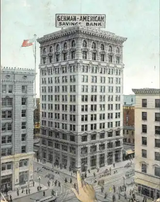 Continental Building at #408 when home to the German American Savings Bank, 1908