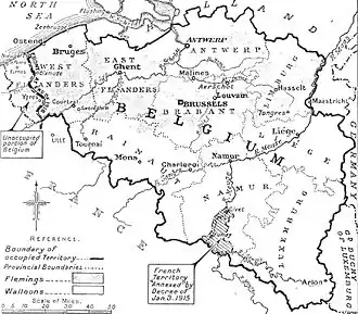 Map of the whole area under German occupation, c.1916 of which the General Government was part.