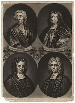 Gilbert Burnet, John Locke, Humphrey Prideaux, and Samuel Clarke, plate from the Poets and Philosophers of England set; National Portrait Gallery, London