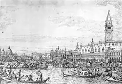 The Canale di San Marco with the Bucintoro at Anchor