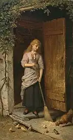 Girl with Broom in Doorway, 1882