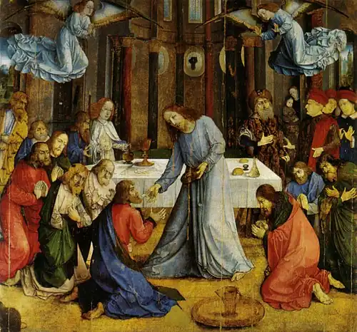 Joos van Wassenhove Institution of Eucharist, 331 x 335&nbsp;cm.