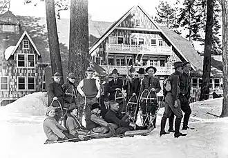 Snowshoeing in winter.
