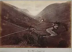 George Washington Wilson's August 1885 photograph of the Glen Tilt looking upstream toward Forest Lodge