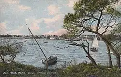 Glimpse of village and harbor in 1910