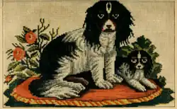 A needlepoint pattern featured in an 1861 issue of Godey’s Lady’s Book.