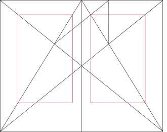 Image 35Page spread with J. A. van de Graaf's construction of classical text area (print space) and margin proportions (from Book design)