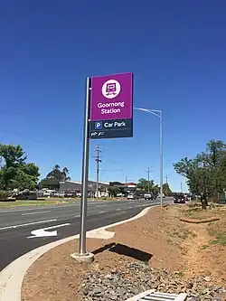 Station sign at Goornong