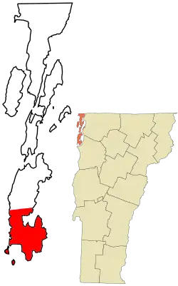 Location in Grand Isle County and the state of Vermont