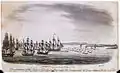 1814 etching, Disembarkation of the Troops at Gravesend Bay under the Command of Sir George Collier, R.N, aquatint.