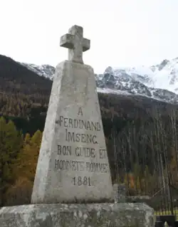 Ferdinand Imseng gravestone, Old Church cemetery, Macugnaga, Italy