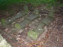 Pilgrims graves by ruins of St Michael's Church