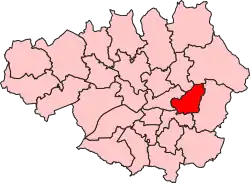 Boundary of Ashton-under-Lyne in Greater Manchester