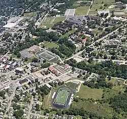 Aerial photograph of the campus in 2024
