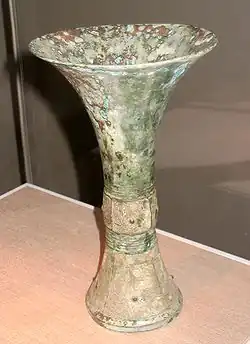 A gu ritual bronze vessel used to hold wine
