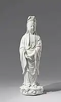 Carved sculpture of Guanyin (Goddess of Mercy).