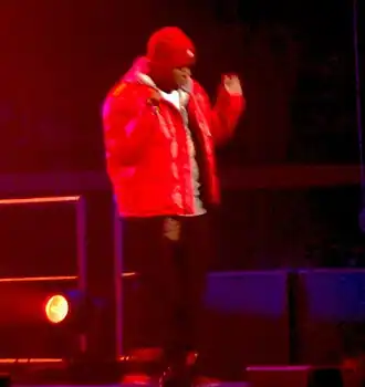 Gudda Gudda performing at a concert at the General Motors Place in Vancouver.