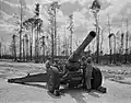 Marines of the 51st Composite Defense Battalion at Montford Point train on a 155mm coastal defense gun.