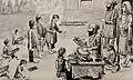 Guru Nanak at school with his teacher Gopal Pandit, by Lahora Singh Mussawar, ca.1900