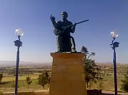 Aşık Mahsuni Şerif's statue in Hacıbektaş, Nevşehir, Turkey