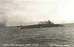Image 82Australia on her side and sinking during her scuttling in April 1924 (from History of the Royal Australian Navy)
