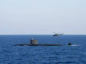 HMS Talent (S92) with Lynx in the Mediterranean Sea 2013