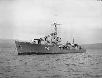 W-class British destroyer HMS Wessex