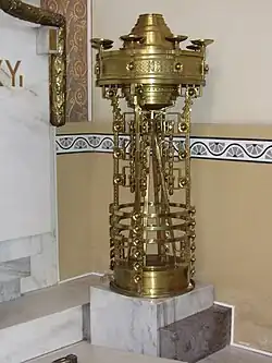 Detail of Art Nouveau candelabra.