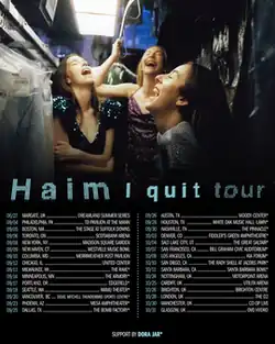 Promotional poster for the I Quit Tour