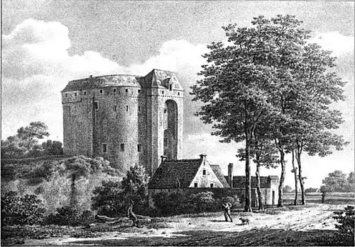 The Halle Gate before 1823, drawing by Vitzthumb from Collection des anciennes portes de Bruxelles