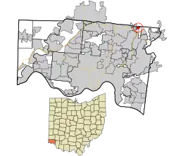 Location in Hamilton County and the state of Ohio.
