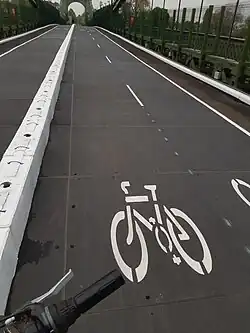 April 2025: resurfaced roadway opened to pedestrians and cyclists