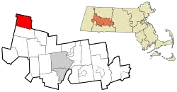 Location in Hampshire County in Massachusetts