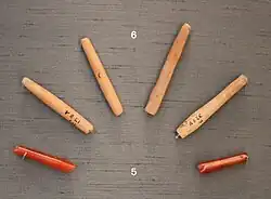 Mohenjo-daro beads; 2600–1900 BC; carnelian and terracotta; British Museum