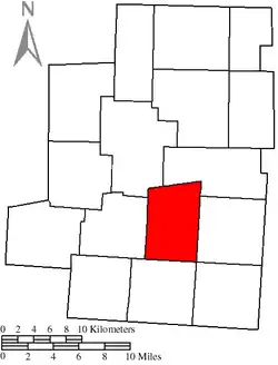 Location of Harmony Township in Morrow County