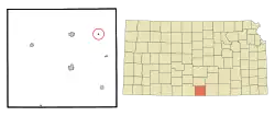 Location within Harper County and Kansas
