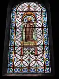 Stained glass window of Acarius in Haspres is dedicated to him.