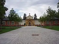 The main entrance seen from the roadside