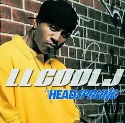 The cover features LL Cool J wearing a black baseball cap backwards and a yellow shirt against a graffiti brick wall. Both the artist's name and the song title appear below him, colored in white and blue respectively.